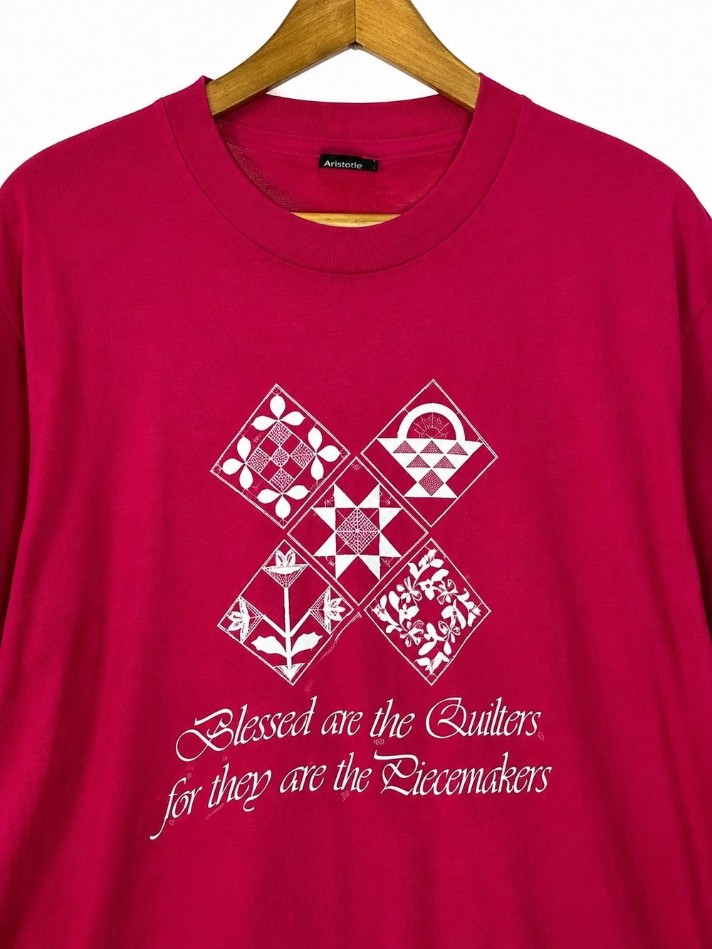 Vintage 1980s Quilting Folk Art Graphic T Shirt Single Stitch XL
